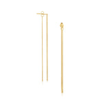14k Yellow Gold Double Chain Style Drop Earrings-rx66849