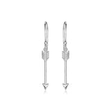 Sterling Silver Polished and Textured Arrow Earrings-rx38004