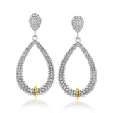 18k Yellow Gold & Sterling Silver Diamond Accented Graduated Popcorn Earrings-rx42580