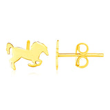 14K Yellow Gold Horse Earrings-rx46882