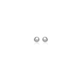 14k White Gold Spherical Stud Earrings (3.0 mm)-rx69826