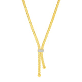 Woven Rope Lariat Necklace with Diamonds in 14k Yellow Goldrx63063-17-rx63063-17