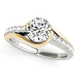 14k Two Tone Gold Split Shank Style Diamond Engagement Ring (1 1/4 cttw)-rxd93763y28bt