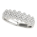 Diamond Studded Wide Multi-Diagonal Pattern Ring in 14k White Gold (5/8 cttw)-rxd97490y28bt