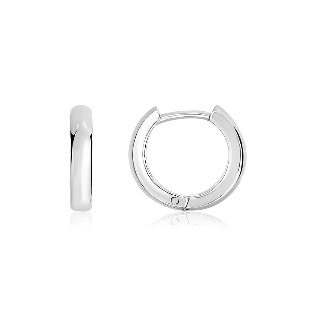Sterling Silver Polished Hoop Earrings-rx56161