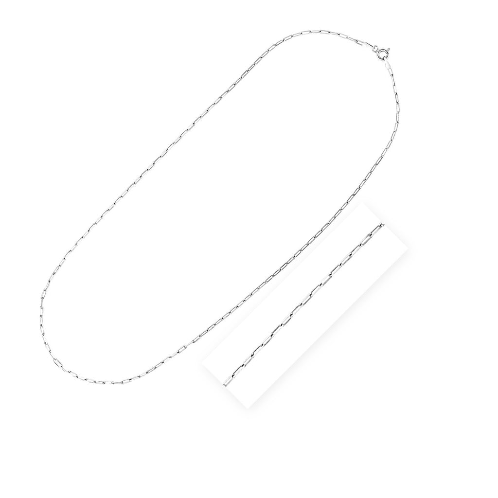 Sterling Silver Rhodium Plated Paperclip Chain (1.8 mm)-rx62621-18