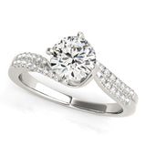 14k White Gold Spiral Design Pronged Diamond Engagement Ring (1 1/8 cttw)-rxd86479y28bt