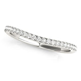 14k White Gold Pave Setting Style Curved Wedding Band (1/10 cttw)-rxd99644y28bt