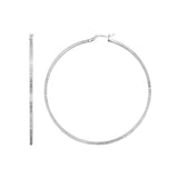 Ridge Textured Hoop Earrings in Sterling Silver-rx55404