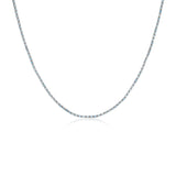 Sterling Silver 18 inch Necklace with Pale Blue Cubic Zirconias-rx78409-18