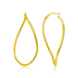 14k Yellow Gold Oval Twisted Hoop Earrings-rx29776