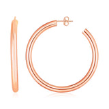 14k Rose Gold Polished Hoop Earrings-rx4252