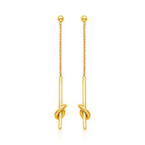 14k Yellow Gold Dangle Earrings with Knots-rx44973