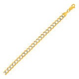 5.7mm 14k Two Tone Gold Pave Curb Chain-rx64550-22
