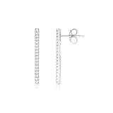 Sterling Silver Bar Earrings with Cubic Zirconias-rx40479