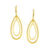 14k Yellow Gold Earrings with Teardrop Dangles-rx69660