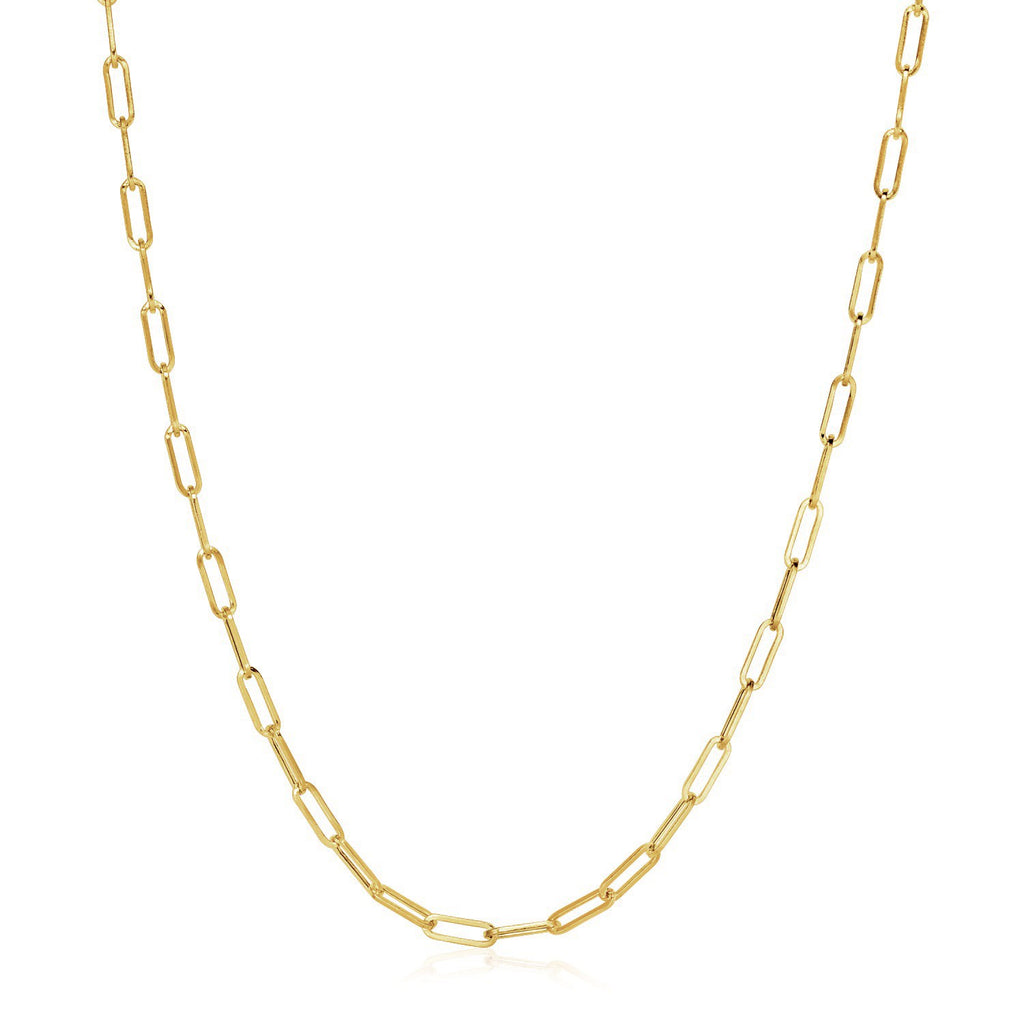 14K Yellow Gold Wide Paperclip Chain (3.3mm)-rx92376-16.25