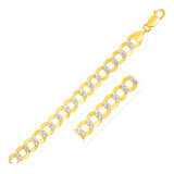 10 mm 14k Two Tone Gold Pave Curb Chain-rx75813-26