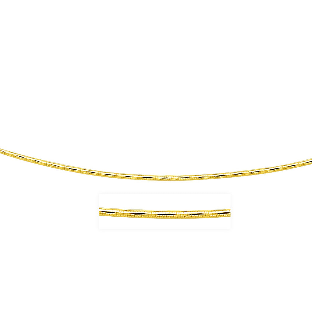 14k Yellow Gold Round Omega Necklace with Diamond Cuts (1.5 mm)rx78658-16-rx78658-16