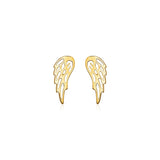 14k Yellow Gold Polished Wing Post Earrings-rx5486