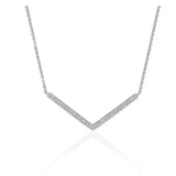 Diamond Chevron Pendant in 14k White Gold (1/3 cttw)-rx56207-18