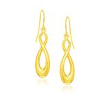 14k Yellow Gold Polished Earrings in Infinity Design-rx27643
