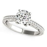 14k White Gold Antique Pronged Round Diamond Engagement Ring (1 1/8 cttw)-rxd50355y28bt