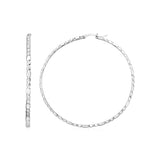 Sterling Silver Hoop Earrings with Cubic Zirconias-rx64079
