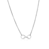 Sterling Silver Infinity Symbol Necklace-rx93940-18
