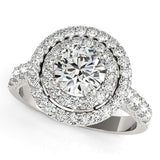 14k White Gold Diamond Engagement Ring with Double Pave Halo (2 5/8 cttw)-rxd63033y28bt