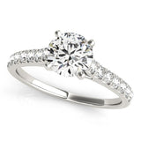 14k White Gold Single Row Band Diamond Engagement Ring (1 1/3 cttw)-rxd4088y28bt