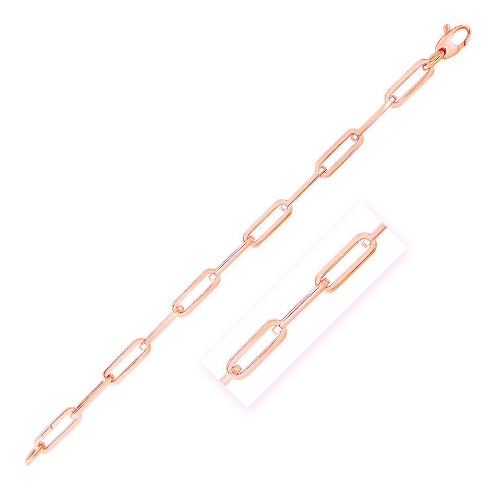 14K Rose Gold Wide Paperclip Chain (6.1mm)-rx55633-18