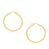 10k Yellow Gold Polished Hoop Earrings (30 mm)-rx83766