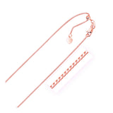 14k Rose Gold Adjustable Box Chain 0.85mm-rx11503-22