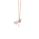 14k Rose Gold Dragonfly Necklace with White Mother of Pearlrx28603-18-rx28603-18