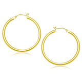 10k Yellow Gold Polished Hoop Earrings (40 mm)-rx80407