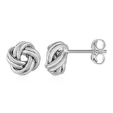 Love Knot Post Earrings in 14k White Gold-rx35651