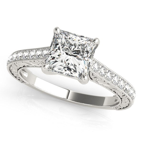 14k White Gold Princess Cut Diamond Engagement Ring (1 1/4 cttw)-rxd37286y28bt
