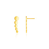 14k Yellow Gold Graduated Circles Climber Post Earrings-rx59897