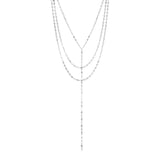 Sterling Silver Three Strand Mirror Link Lariat Style Necklace-rx61670-20
