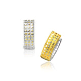 14k Two-Tone Gold Snuggable Earrings with a Mesh Style-rx3269