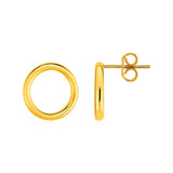 Open Circle Post Earrings in 14k Yellow Gold-rx8897