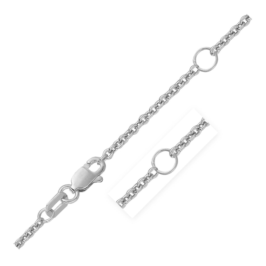Double Extendable Cable Chain in 14k White Gold (1.9mm)-rx55080-18