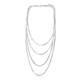 Sterling Silver Four Strand Polished Chain Necklace-rx83654-18