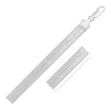 Sterling Silver Rhodium Plated Herringbone Chain 9.5mm-rx43470-20
