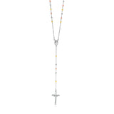 Three Toned Rosary Chain and Bead Necklace in Sterling Silver-rx70693-26