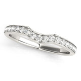 14k White Gold Curved Style Diamond Wedding Ring (1/4 cttw)-rxd33745y28bt