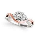 14k White And Rose Gold Infinity Style Two Stone Diamond Ring (5/8 cttw)-rxd3947y28bt