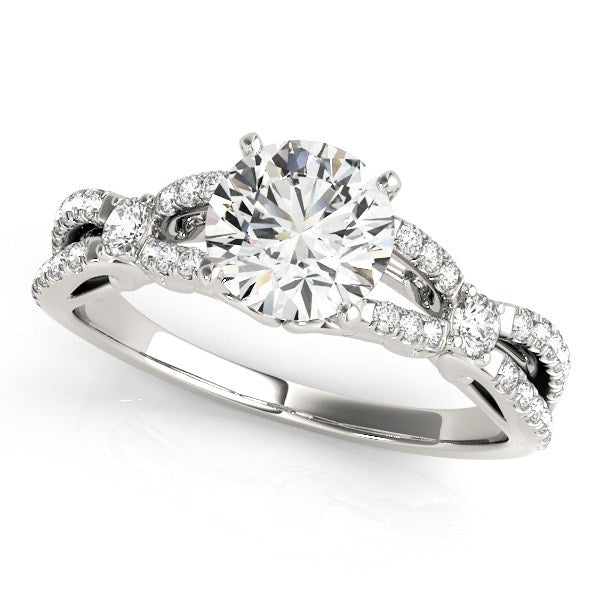 14k White Gold Diamond Engagement Ring with Multirow Split Shank (1 1/4 cttw)-rxd43790y28bt