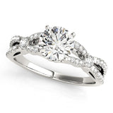 14k White Gold Diamond Engagement Ring with Multirow Split Shank (1 1/4 cttw)-rxd43790y28bt